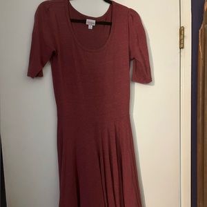 LuLaRoe Nicole dress, size medium, heather light reddish color